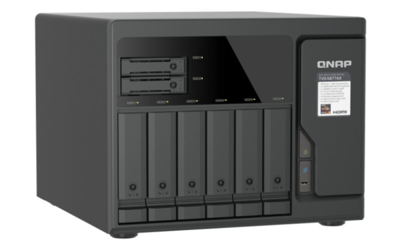 QNAP TVS-H877AX NAS Tower AMD Ryzen™ 5 16 GB DDR5 QNAP QTS Nero