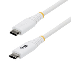 StarTech.com Cavo USB-C per ricarica 240W 5A PD EPR 1m, Ultra flessibile e resistente, USB 2.0, Cavo alimentazione laptop, Certificato USB-IF, Bianco immagine principale StarTech.com Cavo USB-C per ricarica 240W 5A PD EPR 1m, Ultra flessibile e resistente, USB 2.0, Cavo alimentazione laptop, Certificato USB-IF, Bianco