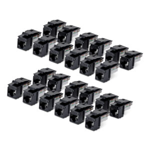 StarTech.com Connettore Keystone RJ45 Cat6 UTP, Confezione da 24 Prese Ethernet per Scatola a Muro, Terminazione 110 Punch Down a 90°; Nero immagine principale StarTech.com Connettore Keystone RJ45 Cat6 UTP, Confezione da 24 Prese Ethernet per Scatola a Muro, Terminazione 110 Punch Down a 90°; Nero