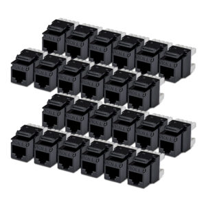 StarTech.com Connettore Keystone RJ45 Cat6 UTP, Confezione da 24 Prese Ethernet per Scatola a Muro, Terminazione 110 Punch Down a 180°; Nero immagine principale StarTech.com Connettore Keystone RJ45 Cat6 UTP, Confezione da 24 Prese Ethernet per Scatola a Muro, Terminazione 110 Punch Down a 180°; Nero