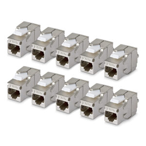 StarTech.com Connettore Keystone RJ45 Cat6a STP, Confezione da 10 Prese Ethernet Schermate per Scatola a Muro, Senza Attrezzi a 180° immagine principale StarTech.com Connettore Keystone RJ45 Cat6a STP, Confezione da 10 Prese Ethernet Schermate per Scatola a Muro, Senza Attrezzi a 180°