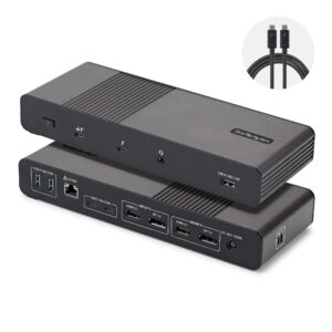 StarTech.com 206UE-TB5USB4DOCK replicatore di porte e docking station per laptop Cablato Thunderbolt 5 Nero, Grigio